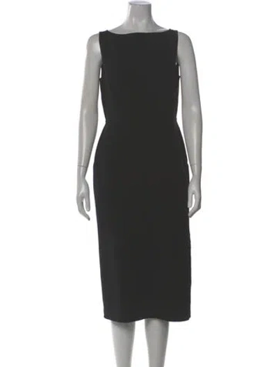 Pre-owned Another Tomorrow Wool Midi Length Dress In Gray