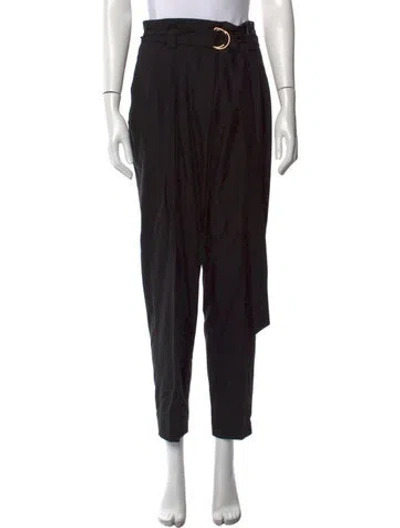 Pre-owned Another Tomorrow Wool Straight Leg Pants In Black