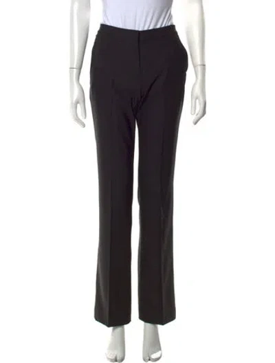 Pre-owned Another Tomorrow Wool Straight Leg Pants In Black