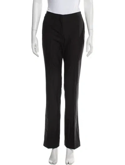 Pre-owned Another Tomorrow Wool Straight Leg Pants In Black