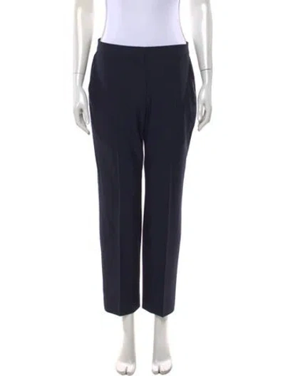 Pre-owned Another Tomorrow Wool Straight Leg Pants In Blue