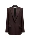 Another Tomorrow Wool Tailored Oversized Peak-lapel Jacket In Brown