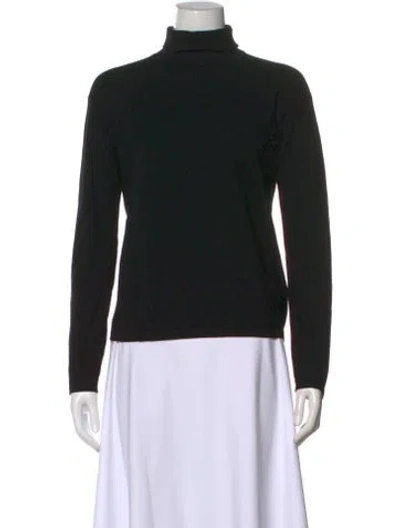 Pre-owned Another Tomorrow Wool Turtleneck Sweater In Black