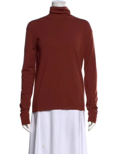 Pre-owned Another Tomorrow Wool Turtleneck Sweater In Red
