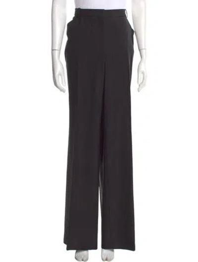 Pre-owned Another Tomorrow Wool Wide Leg Pants In Black