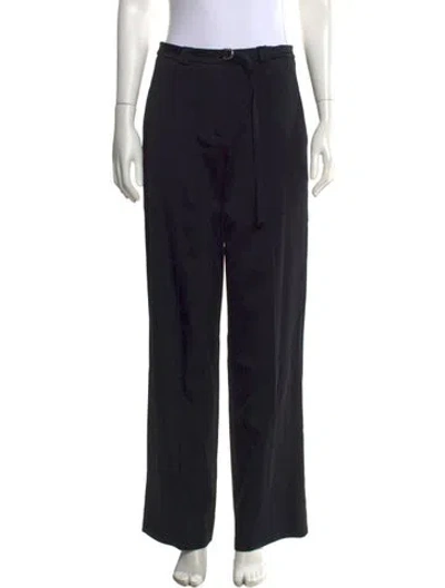 Pre-owned Another Tomorrow Wool Wide Leg Pants In Black