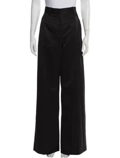 Pre-owned Another Tomorrow Wool Wide Leg Pants In Black