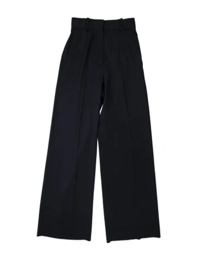 Pre-owned Another Tomorrow Wool Wide Leg Pants In Blue