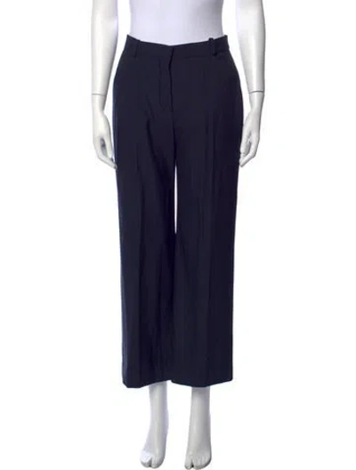 Pre-owned Another Tomorrow Wool Wide Leg Pants In Blue