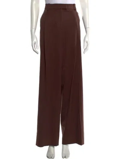 Pre-owned Another Tomorrow Wool Wide Leg Pants In Brown