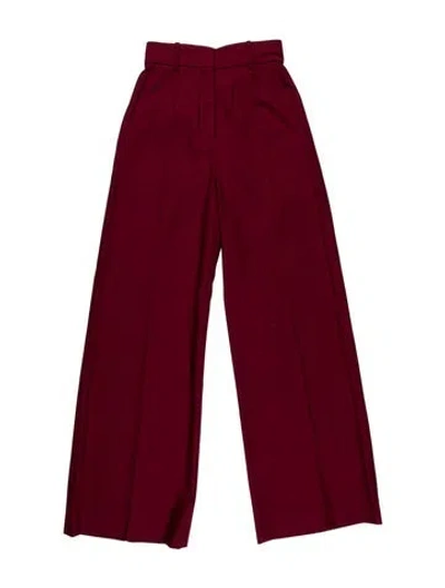 Pre-owned Another Tomorrow Wool Wide Leg Pants In Burgundy