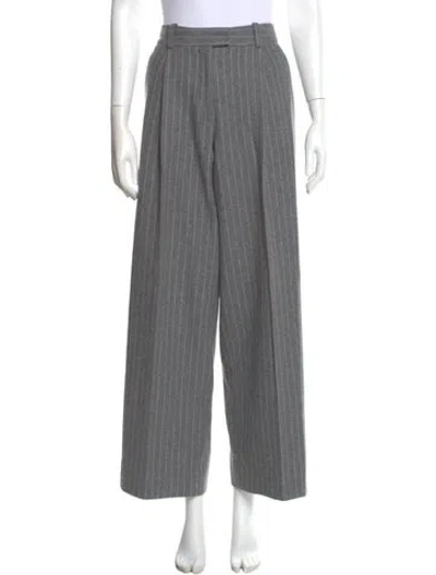 Pre-owned Another Tomorrow Wool Wide Leg Pants In Gray