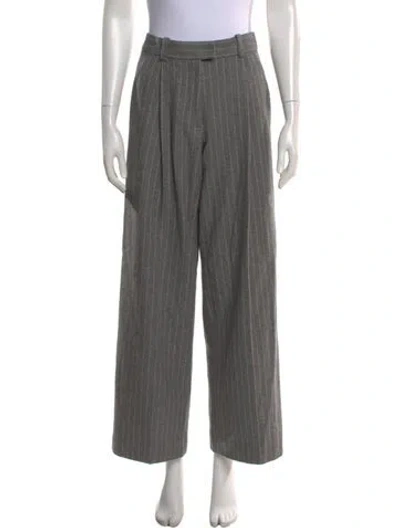 Pre-owned Another Tomorrow Wool Wide Leg Pants In Gray