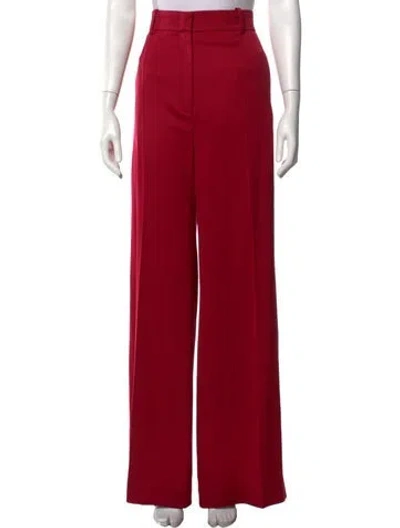 Pre-owned Another Tomorrow Wool Wide Leg Pants In Red
