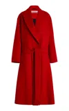 Another Tomorrow Wrapped Cashmere Coat In Red