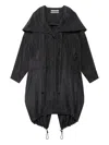 Another Tomorrow Oversized Drawcord Hooded Parka In Black