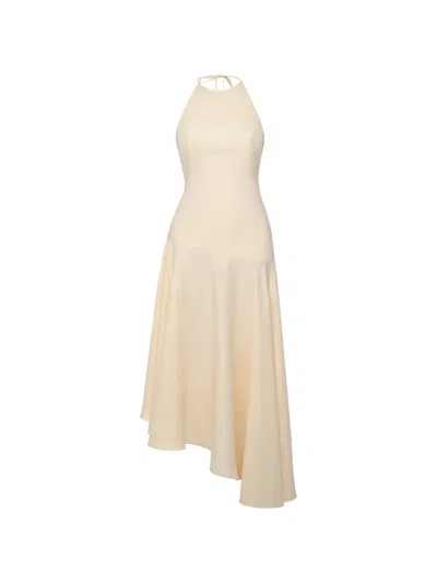 Anouki Asymmetric Open-back Maxi Dress In Neutral