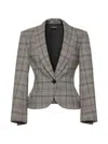 Anouki Check-pattern Blazer In Gray
