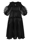 Anouki Crystal-embellished Puff-sleeve Dress In Black