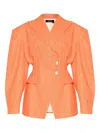 Anouki Double-breasted Blazer In Orange