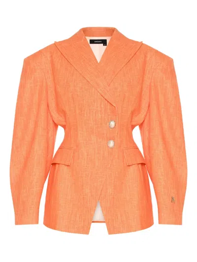 Anouki Double-breasted Blazer In Orange