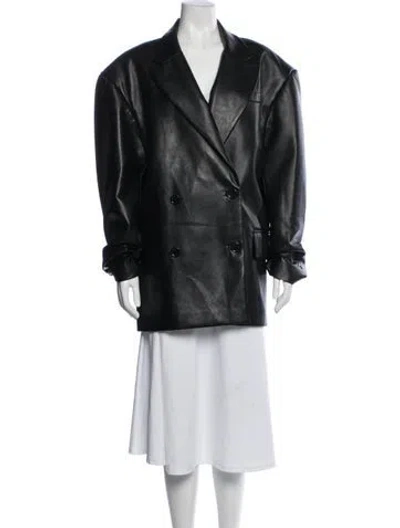 Pre-owned Anouki Faux Fur Coat In Black