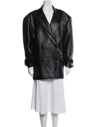 Pre-owned Anouki Faux Fur Coat In Black