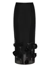 Anouki Floral-appliqué Midi Skirt In Black