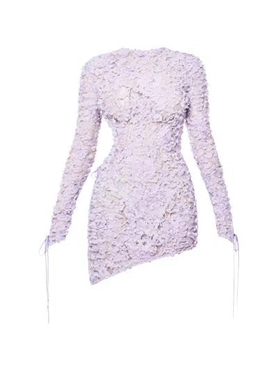 Anouki Guipure Lace Cutout Mini Dress In Purple