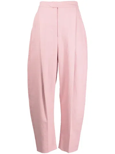 Anouki High-waist Tapered Trousers In Pink