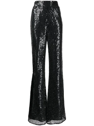 Anouki High-waisted Sequin-embellished Trousers In Black