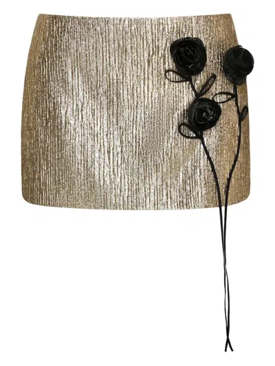 Anouki Metallic Miniskirt In Gold