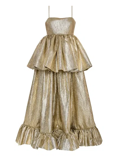 Anouki Metallic Tiered Maxi Dress