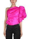 Anouki Fuchsia Solid One Shoulder Top In Pink