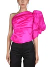 Anouki Fuchsia Solid One Shoulder Top In Pink