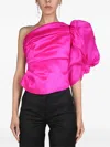 Anouki Fuchsia Solid One Shoulder Top In Pink
