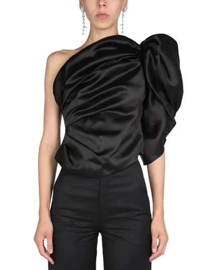Anouki One-shoulder Mini Dress In Black