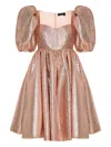 Anouki Puff-sleeve Midi Dress In Pink