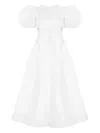 Anouki Puff-sleeved Midi Dress In White