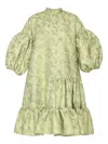 Anouki Kleid Mit Puffärmeln In Green