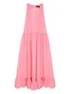 Anouki Satin Tiered Maxi Dress In Pink