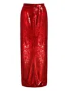 Anouki Sequin-embellished Maxi Skirt In Red
