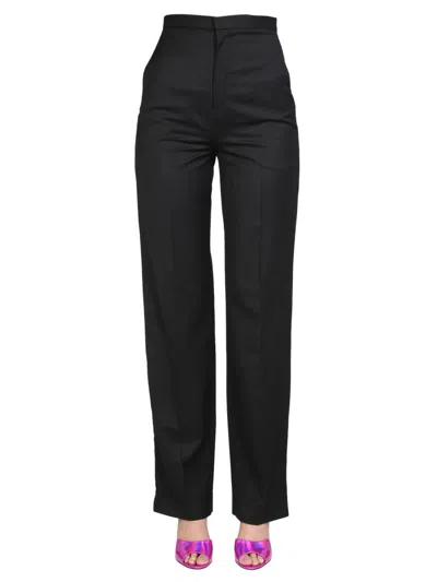 Anouki Straight Leg Wool Pants In Black