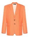 Anouki Textured Linen Blazer In Orange