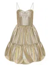 Anouki Tiered Metallic Dress In Gold