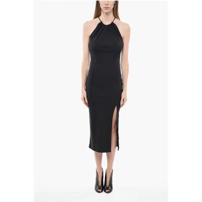 Anouki Viscose Blend Halter Sheath Dress With Back Women's Zip