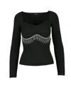 Anouki Viscose Stretch Top - Black In Multi