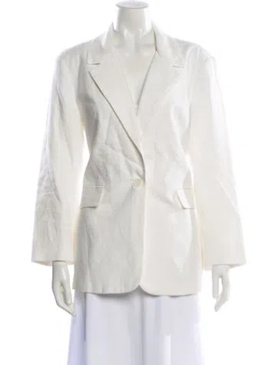 Pre-owned Anr+ Linen Blazer In White