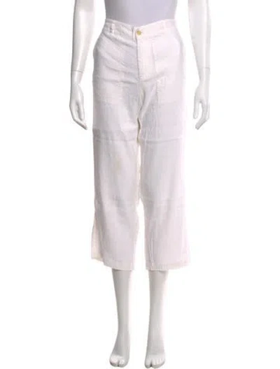 Pre-owned Anr+ Linen Straight Leg Pants In White