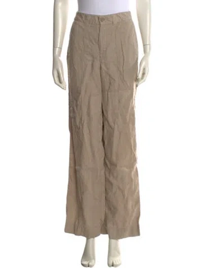 Pre-owned Anr+ Linen Wide Leg Pants In Neutral